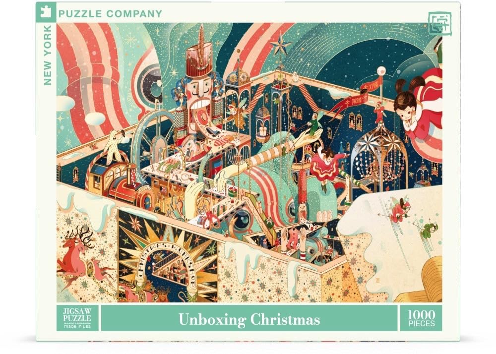 New York Puzzle CompanyVicto Ngai Unboxing Christmas - 1000 Piece Jigsaw Puzzle for Adults by Victo Ngai