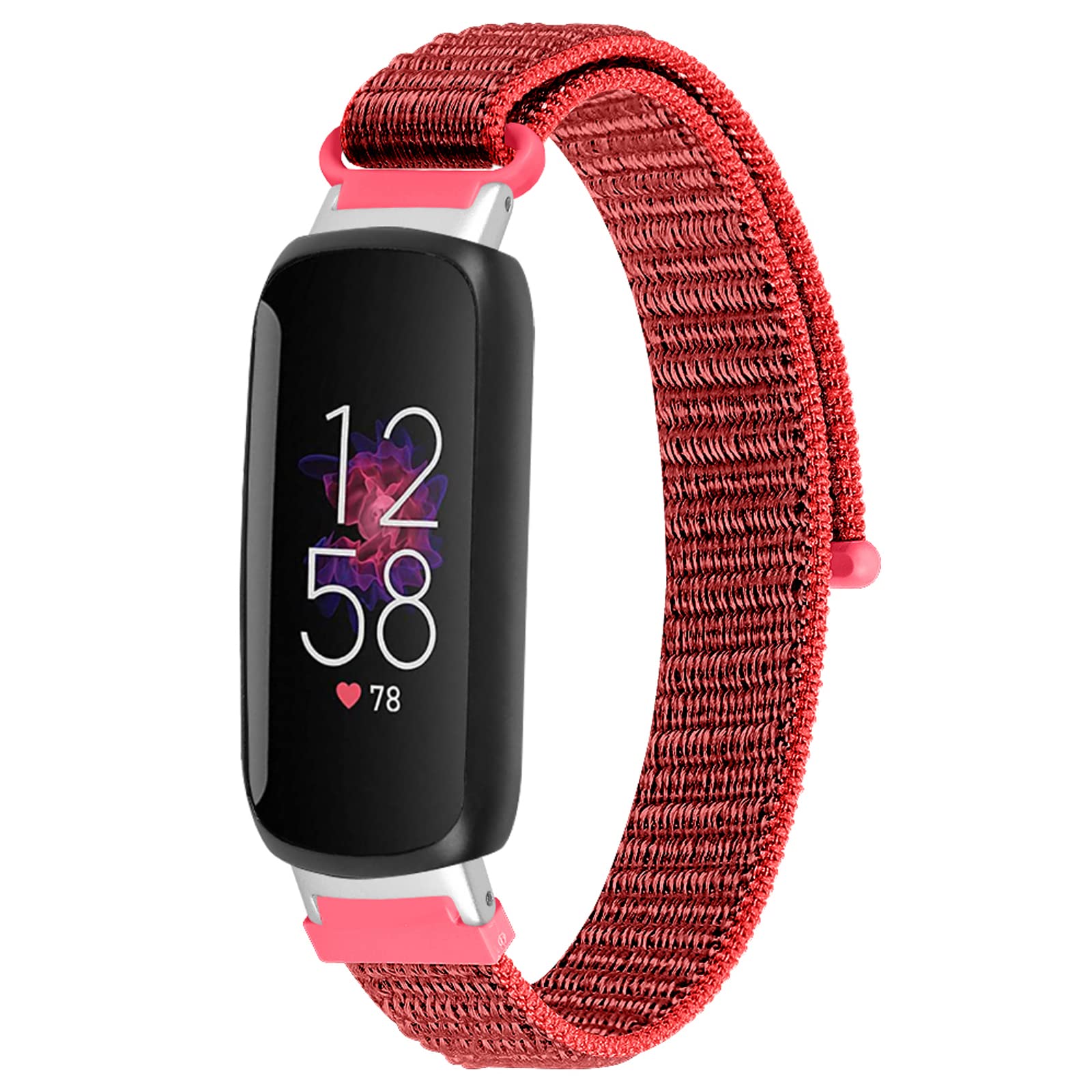 Nylon Strap Compatible with Fitbit Inspire 3 Straps for Women Men, Adjustable Elastic Stretchy Sport Replacement Wristband Strap for Fitbit Inspire 3, womens s womens l, Nylon (Red)