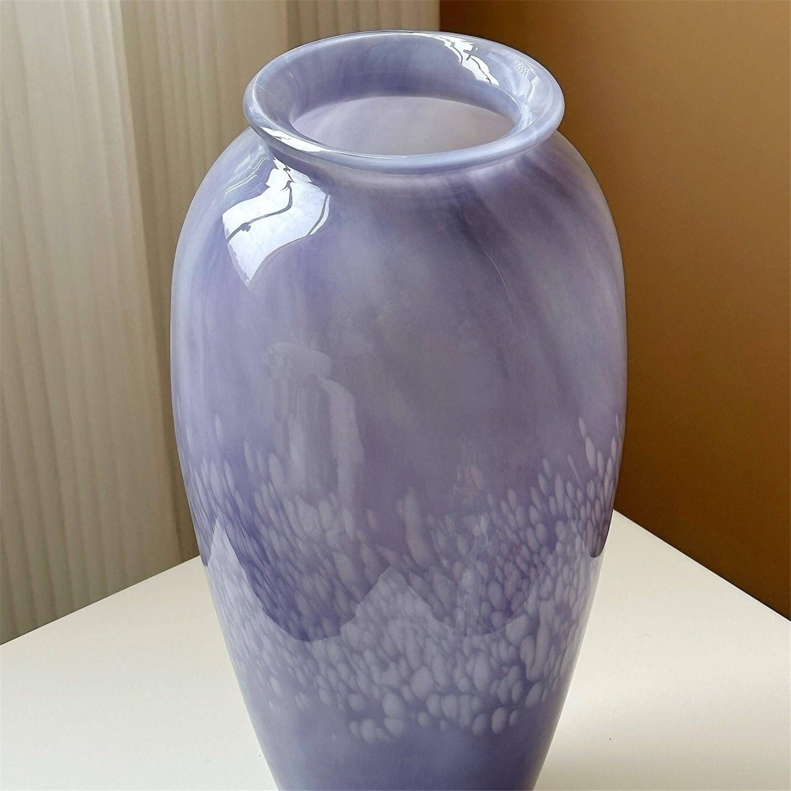 Vaso per centro tavola Vaso artistico alto 31,5 cm soffiato a mano viola