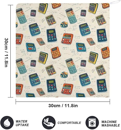 Miniatura 2 de Decorative Hand Towels for Bathroom - Retro Calculator Pattern Print Soft Absorbent Small Bath Hand Towels for Kitchen, Farmhouse, Spa, Hotel, Guest