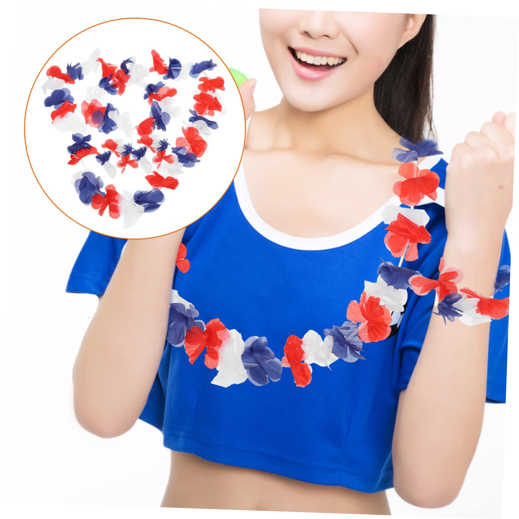ibasenice Frangipani Blume Stirnband Armband Halskette Set 72 Stücke Hawaiian Party Supplies