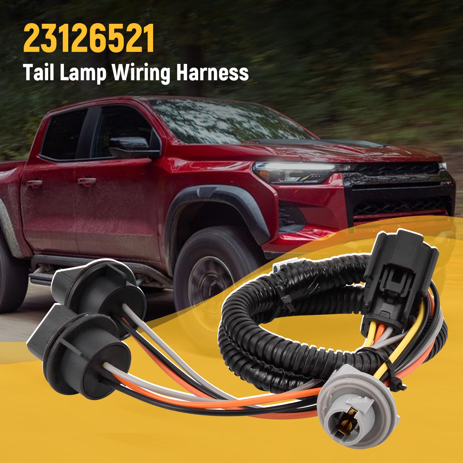23126521 Tail Lamp Wiring Harness Fits for Chevy Colorado 2015-2022, for GMC Canyon 2015-2022, Tail Light Wiring Harness Rear-Socket & Wire Right, Replace# 23126521