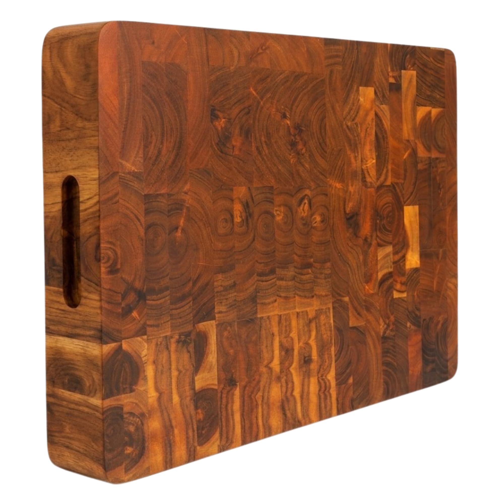 Erreke Planche en Bois d'Acacia Naturel End Grain, 50x38x6,5 cm, Résistant