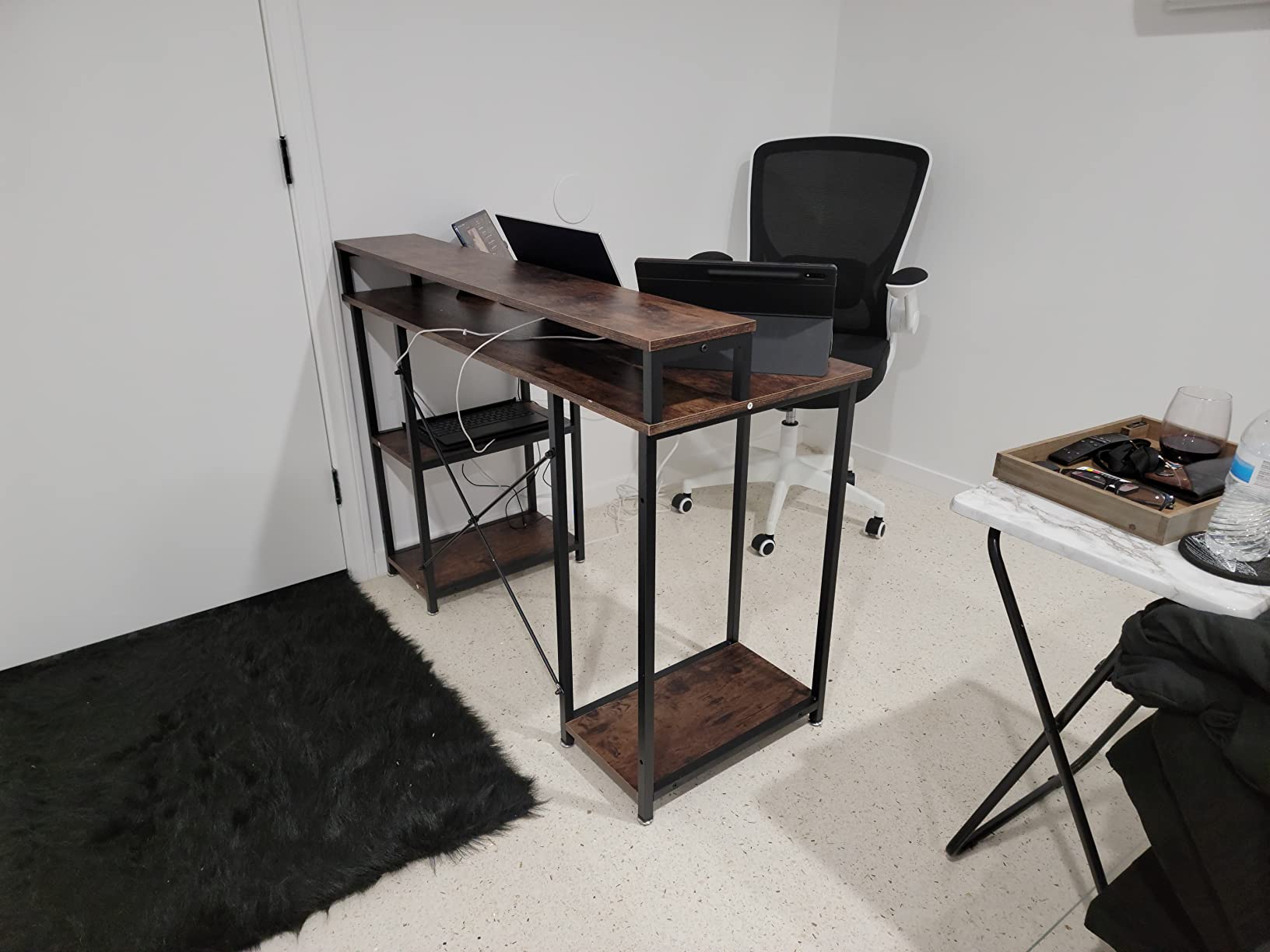 24/mo Finance NOBLEWELL NWCD1V Computer Desk with Monitor Stand Storage Shelves Keyboard Tray
