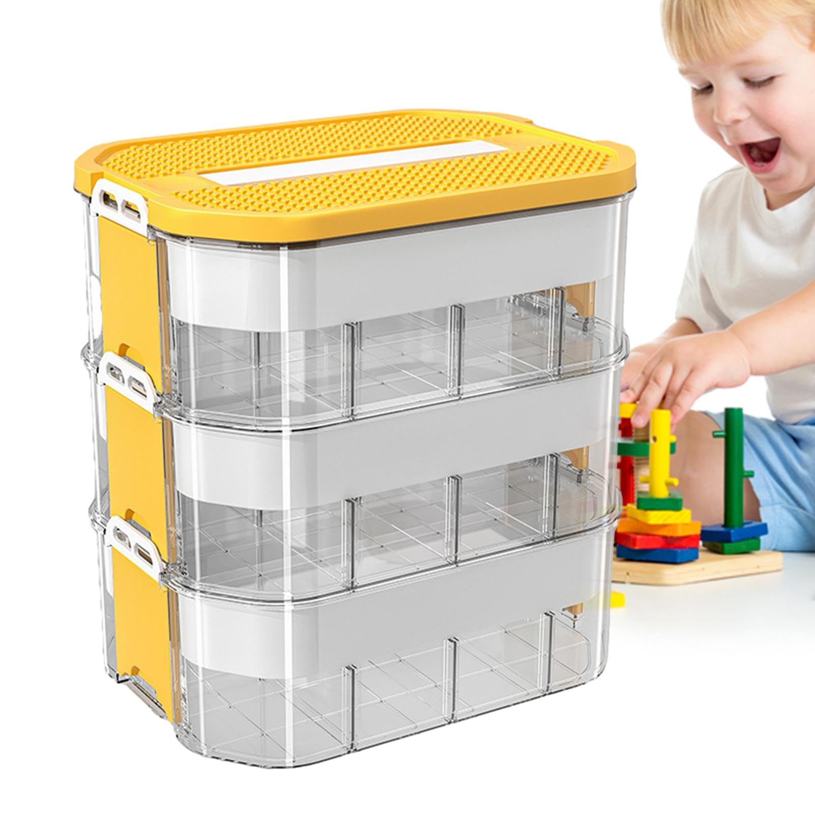 Scatole portaoggetti per bambini, grande capacità, in tessuto, pieghevoli, con coperchio da costruzione, borsa pieghevole in tela per giocattoli, soluzione personalizzata per riporre giocattoli per | Classificazione della gamma, contenitore per ripor