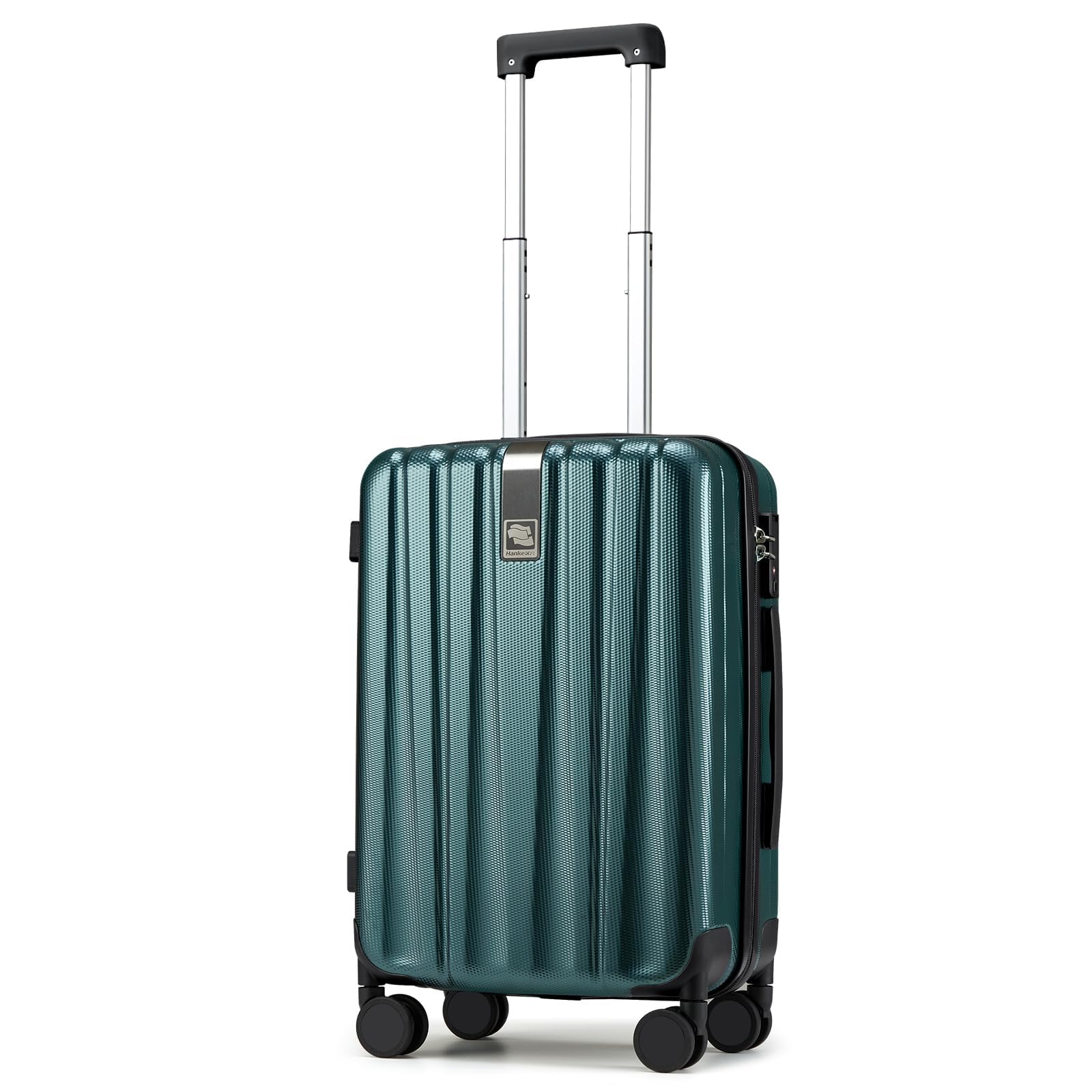 Hanke 20 Inch Carry On Luggage 22x14x9 Airline Approved Lightweight PC Hard Shell Suitcases with Wheels Travel Luggage Rolling Suitcase Travel Luggage Bag for Weekender(Blackish Green)