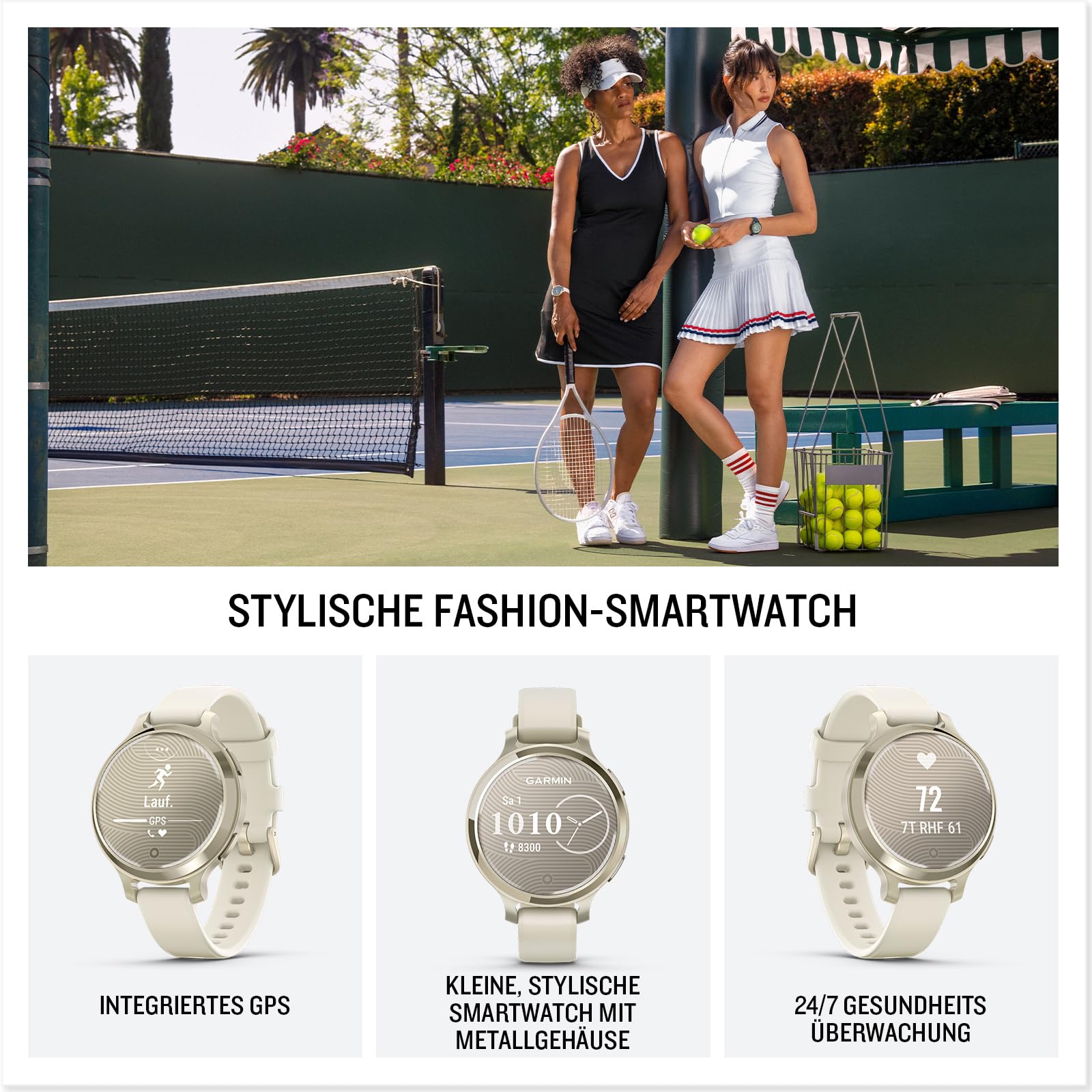 Garmin Lily 2 Active 38mm - Fashion-Smartwatch, 1" Touchdisplay, bis zu 9 Tage Akkulaufzeit, 30+ Sport-Apps, Gesundheits- und Fitnessfunktionen, Benachrichtigungen, Garmin Pay, integriertes GPS