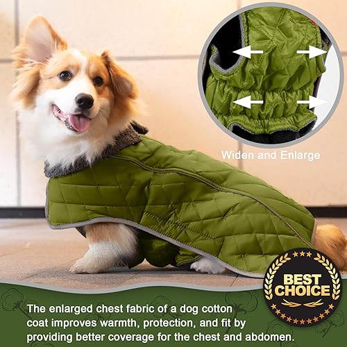 Miniatura 3 de Fragralley Abrigo para perro, abrigo cálido de invierno para perro con correa para las piernas, resistente al viento y reflectante para clima frío
