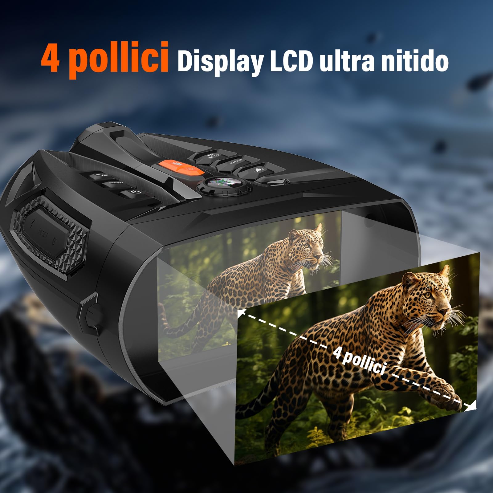 Visore Notturno, Display HD Da 4" Binocolo Visione Notturna 4K, Zoom Digitale 10X Visione Notturna 800M, 5000mAh Binocolo Visore Notturno a Infrarossi Da 5 W Per Il Campeggio, Caccia