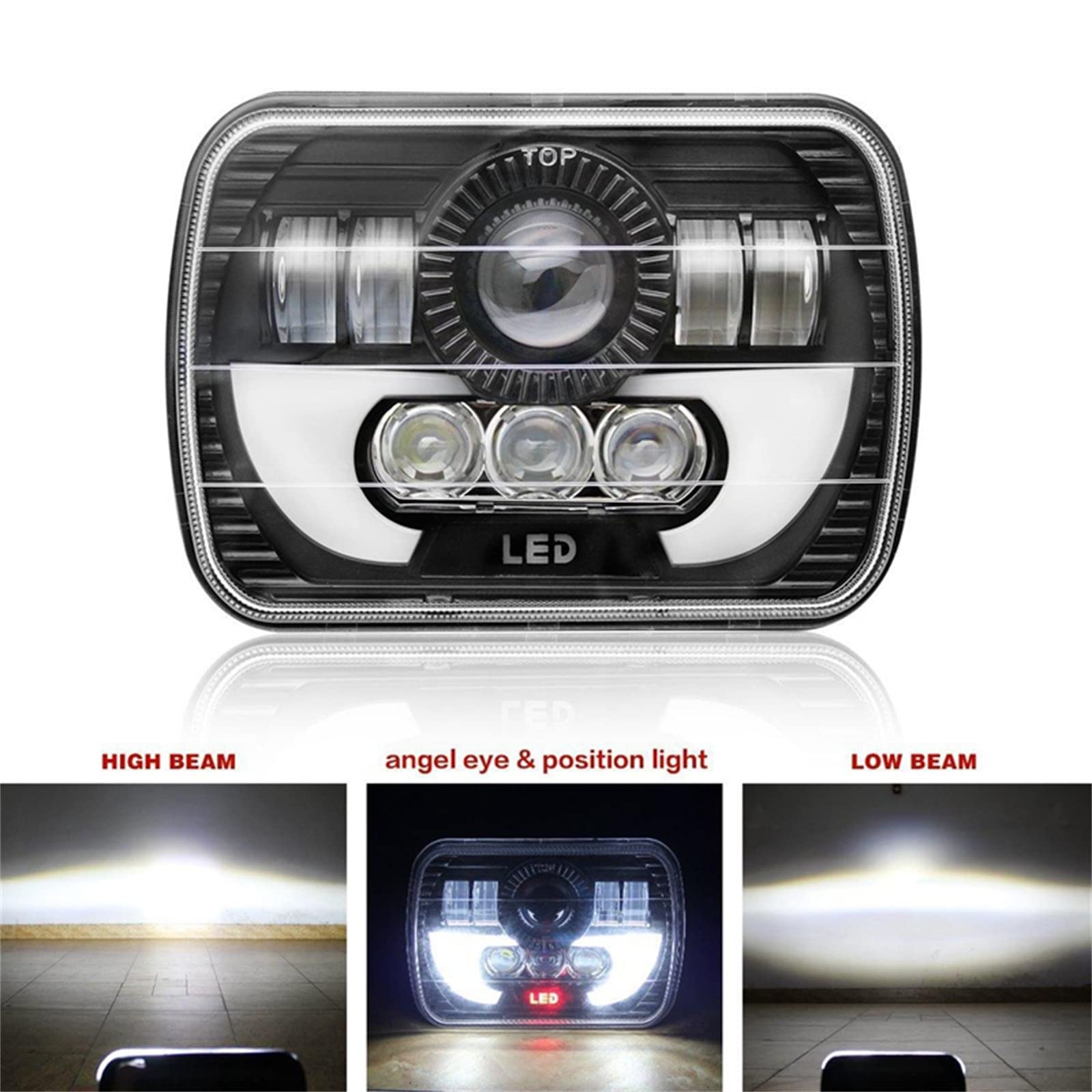 2PCS 7 Pollici Piazza Daytime Corsa E Jogging Luce Auto Moto Faro Anteriore DRL High Low Beam Flood Faretti HA CONDOTTO LA Luce Del Lavoro