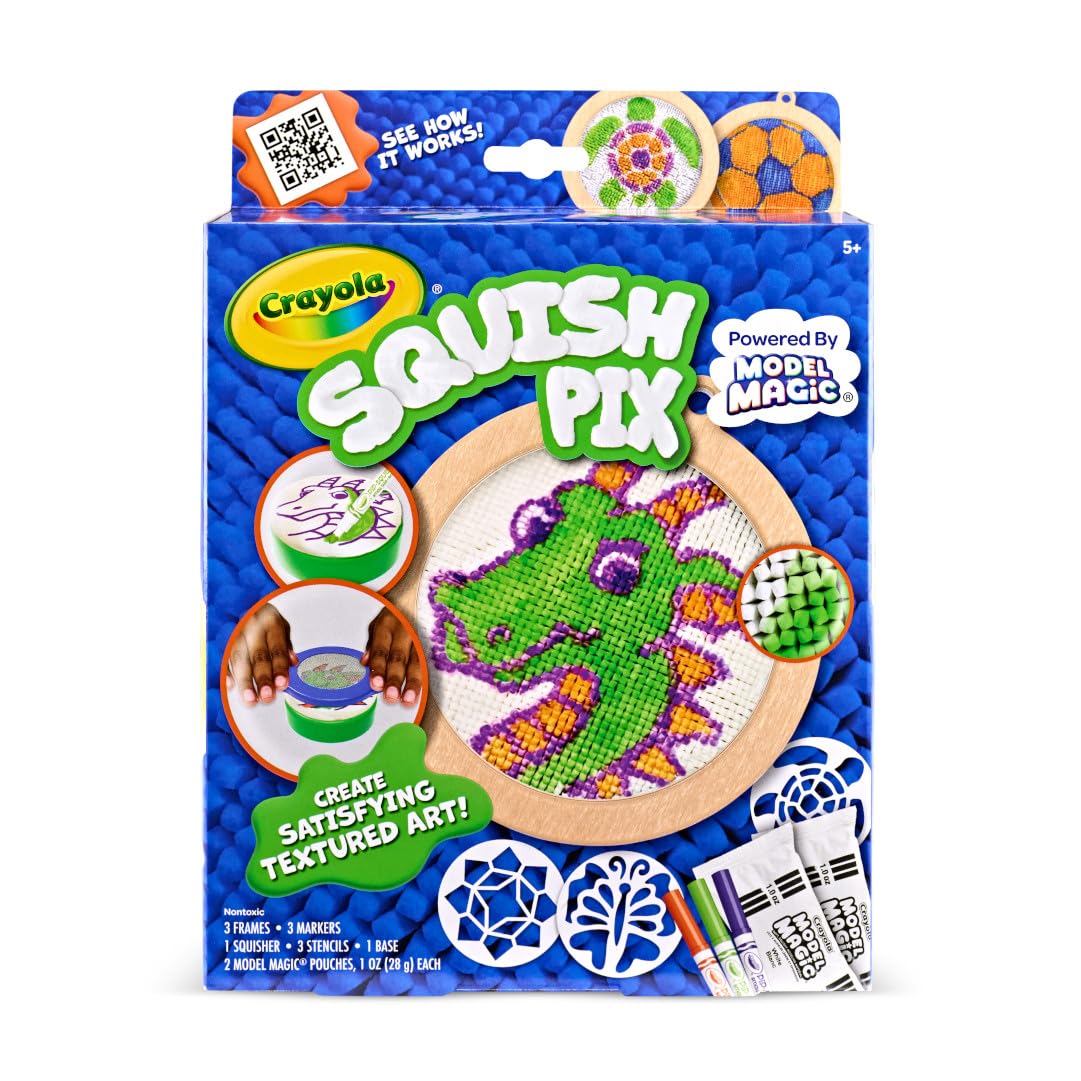 Crayola Squish Pix, magiczny zestaw artystyczny dla dzieci, teksturowana sztuka i rękodzieło, aktywność kolorowania, prezent dla dzieci, od 5 lat