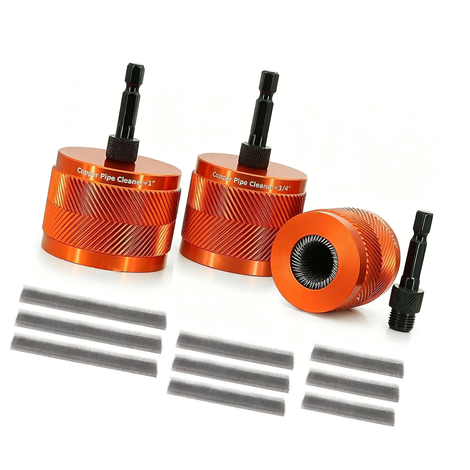 Jsghgdf 12Pcs Multiple Size Pipe Polishing Brushes Aluminum Alloy Handle Resistant For Hvac And Automotive Maintenance Hexagonal Shank Tube Cleaning Brush