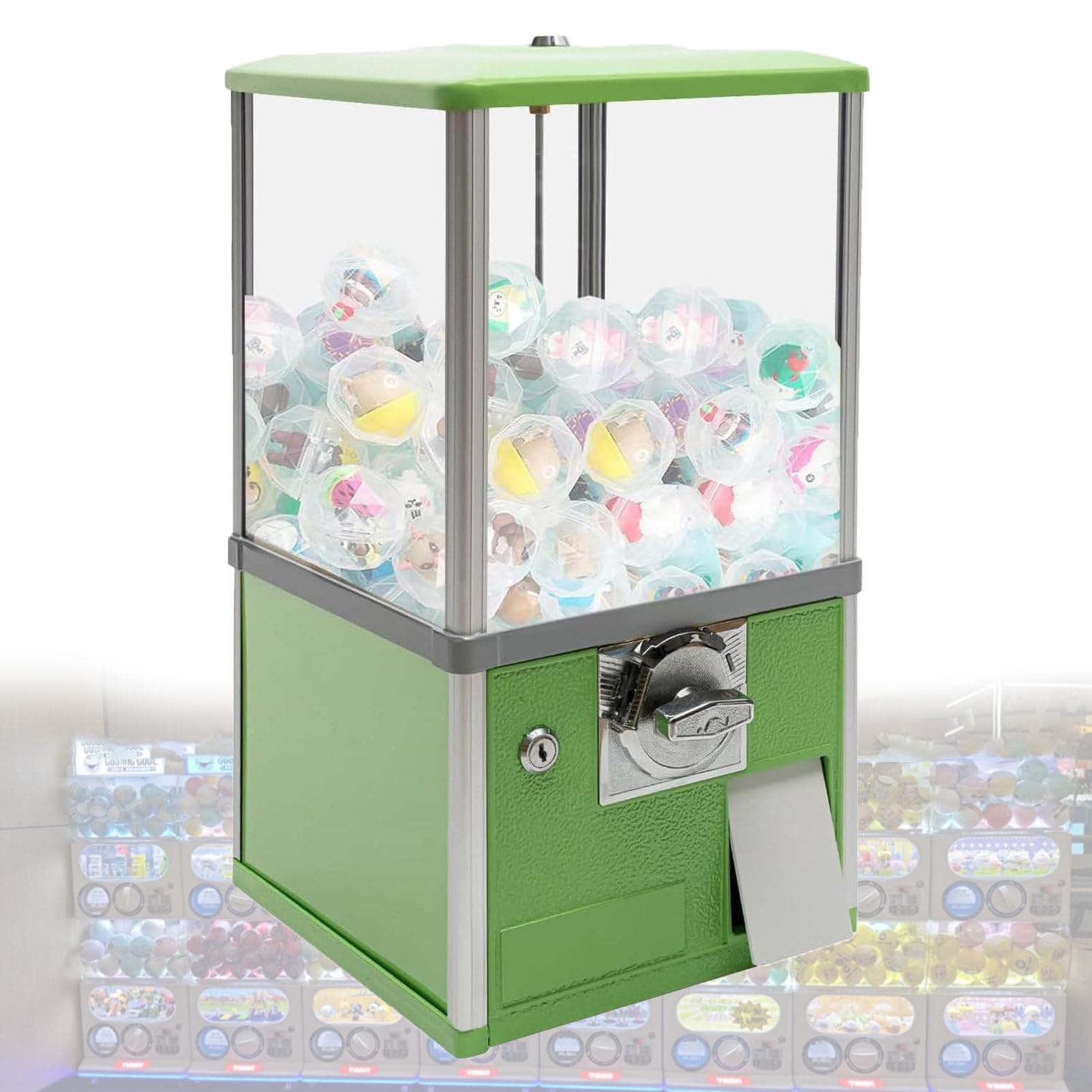 Automat Do SprzedażY KapsułEk Z Zamkami, Automat Do SprzedażY KapsułEk Z Zabawkami, Automat Gashapon, 100 Pustych PiłEk, Do Domu, SklepóW Z Grami I SklepóW Detalicznych Green