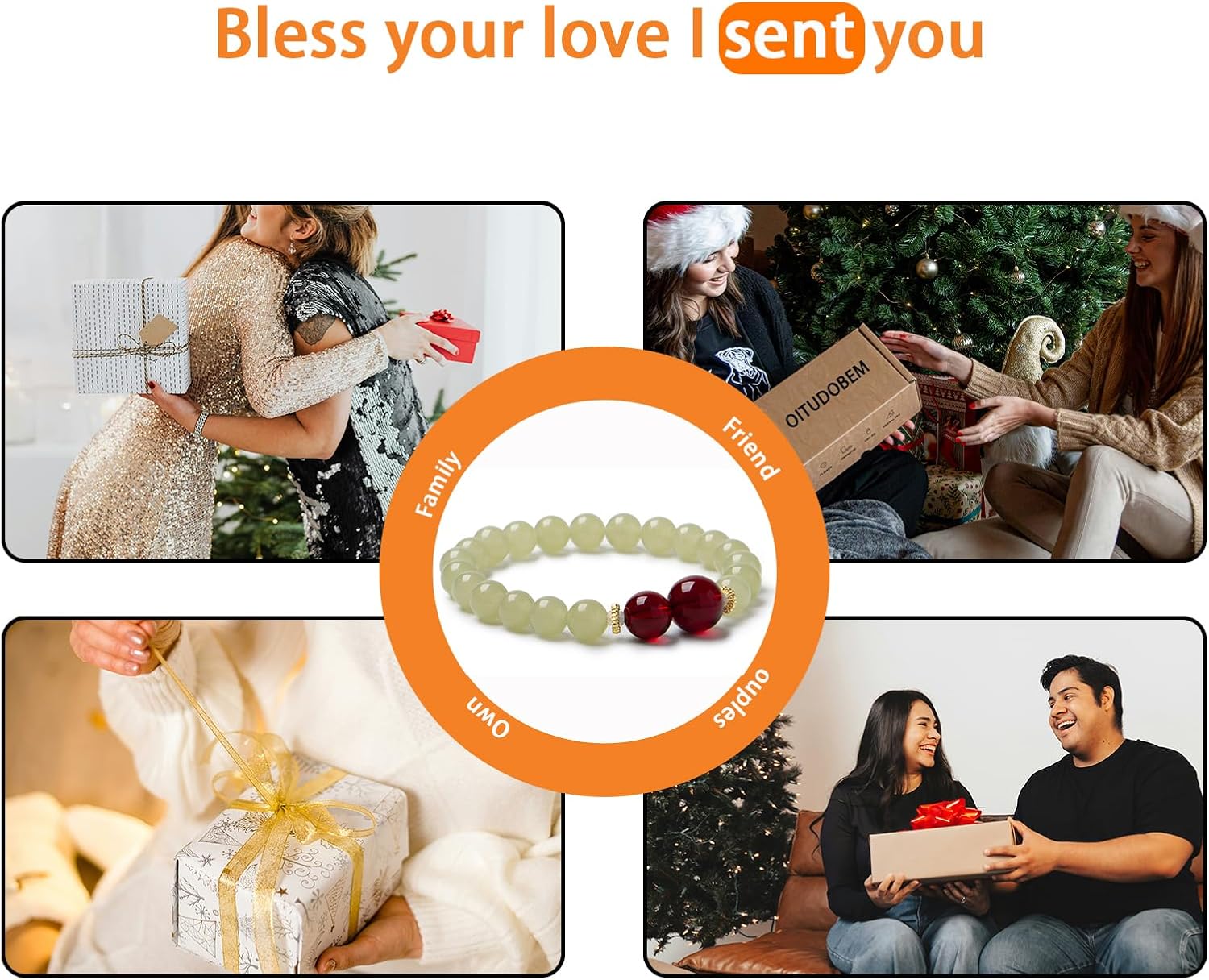 OITUDOBEM Natural Crystal Beaded Bracelet for Women Handmade 8mm Healing Gemstone Stretch Bracelets for Yoga Meditation Stress Relief Jewelry Gifts - Image 5