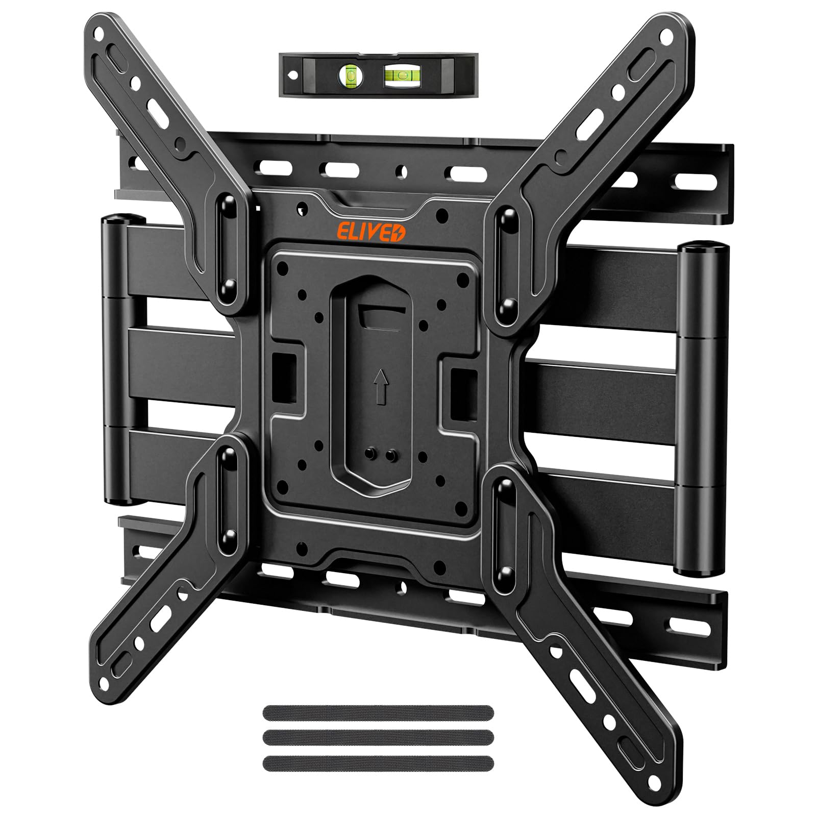 ELIVED Soporte de pared ultra delgado para televisores de 26 a 60 pulgadas, soporte de pared de perfil bajo, soporte de pared para TV giratorio e inclinado, máx. VESA 400 x 400 mm, soporta hasta 40 kg