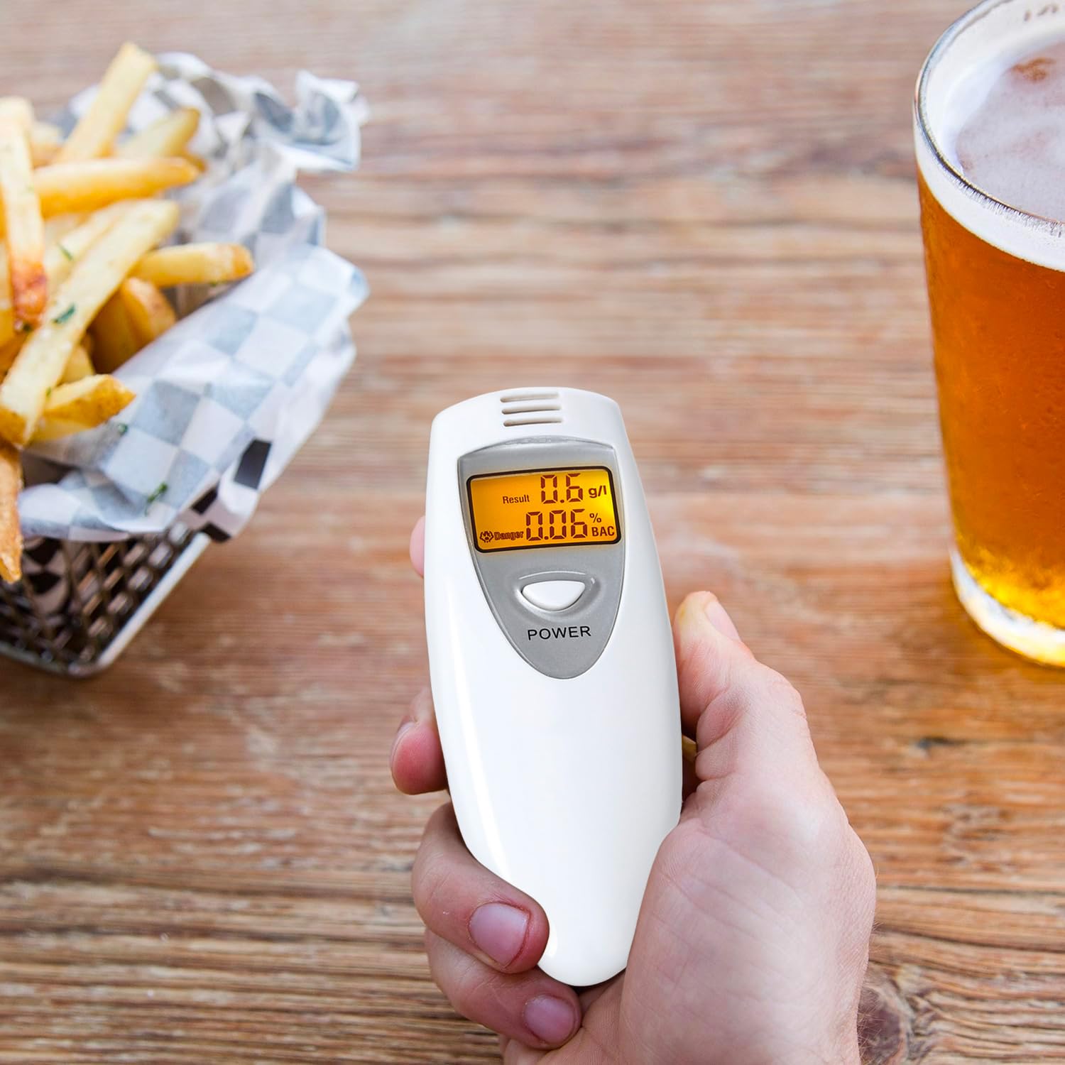 Alkomat cyfrowy szybki i powtarzalny test - wysoka dokładność 0,01% BAC, z wyświetlaczem i sygnałem akustycznym, samowystarczalnym, 95 x 36 x 18 mm