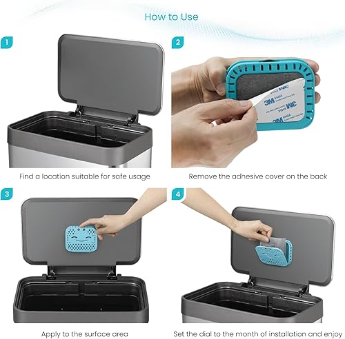 Miniatura 2 de Home Zone Living CleanAura - Kit de filtro desodorizante con bolsa de filtro de carbón y adhesivo magnético, ayuda a eliminar el olor en casa