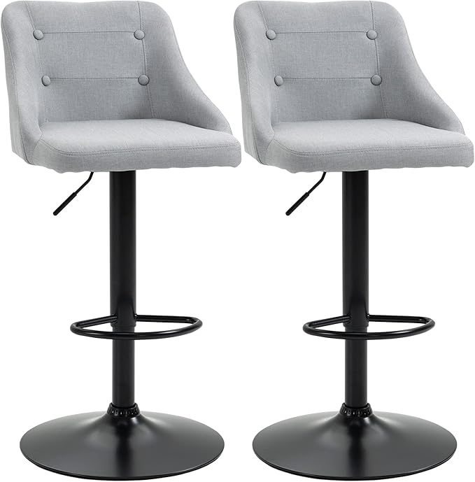 Counter Height Bar Stools Set of 2, Adjustable Bar Chair, Swivel