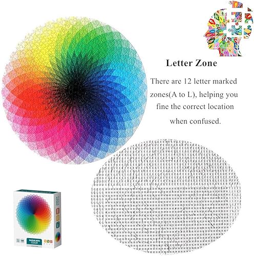 Miniatura 4 de Rompecabezas redondo de 1000 piezas de desafío de color rompecabezas de color floreciente rompecabezas de patrón mágico para adultos juego de
