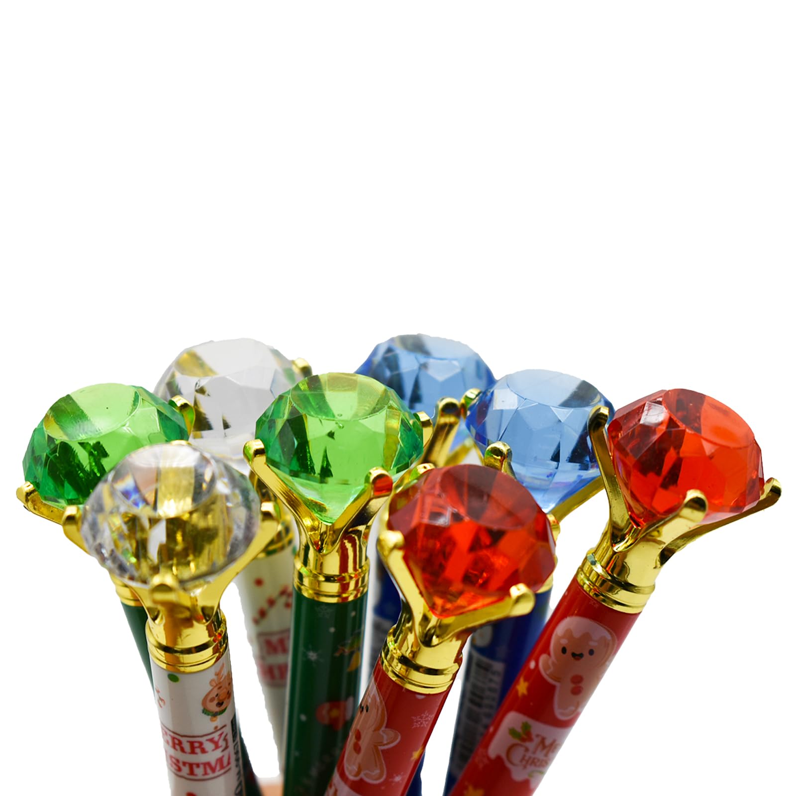 Maydahui 24PCS Weihnachten Stifte Xmas Diamant Kugelschreiber Weihnachtsmann Stifte Baum Schneemann Druck Stifte für Weihnachten Neujahr Party Geschenk Karneval Schreibtisch Dekorative