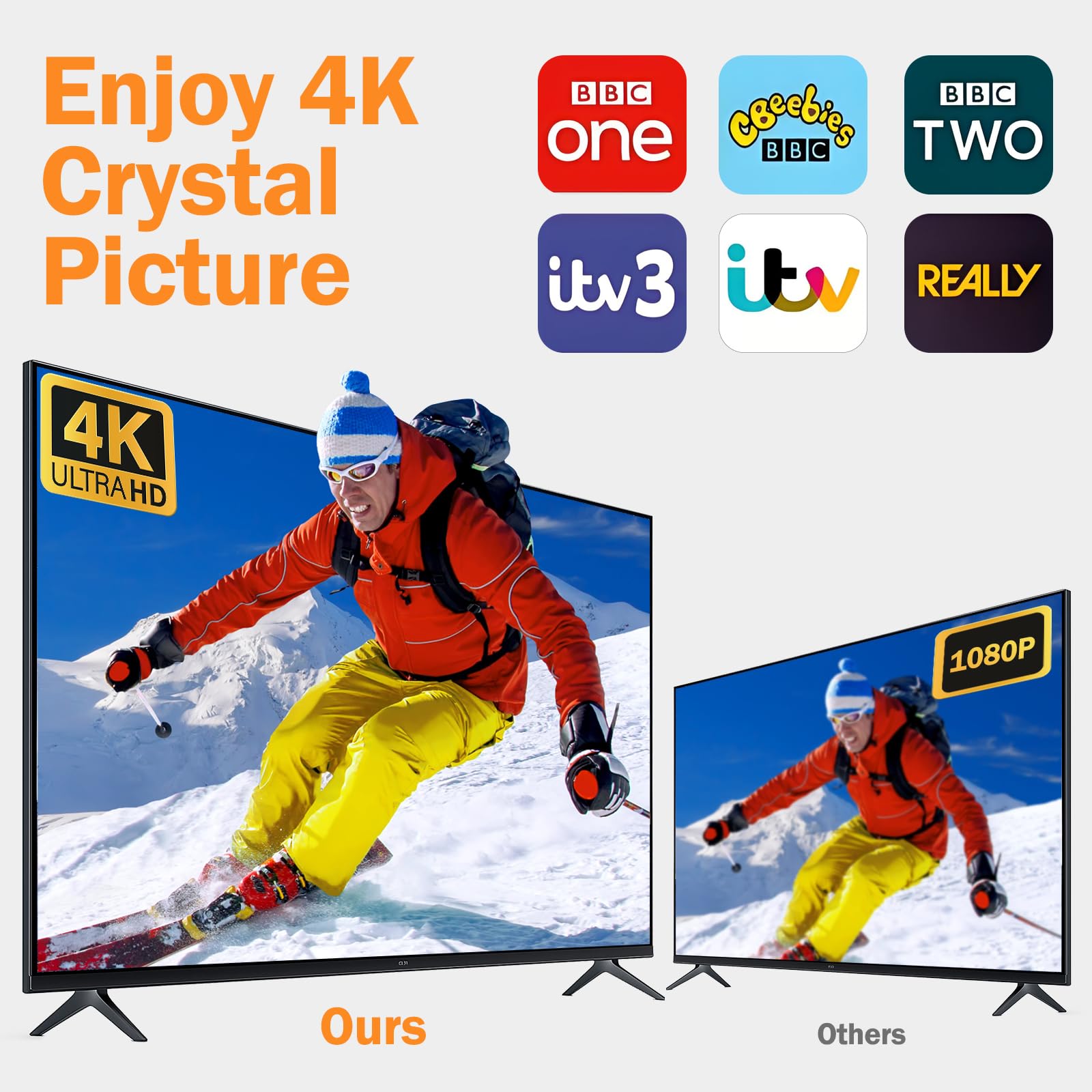 DVB-T2 Antenne mit Verstärker für Innen, Zimmerantenne DVB-T2 mit Verstärker für Fernseher, TV Antenne 4K UHD Full HD, 360° Empfang bis 500 km, kostenlose Sender