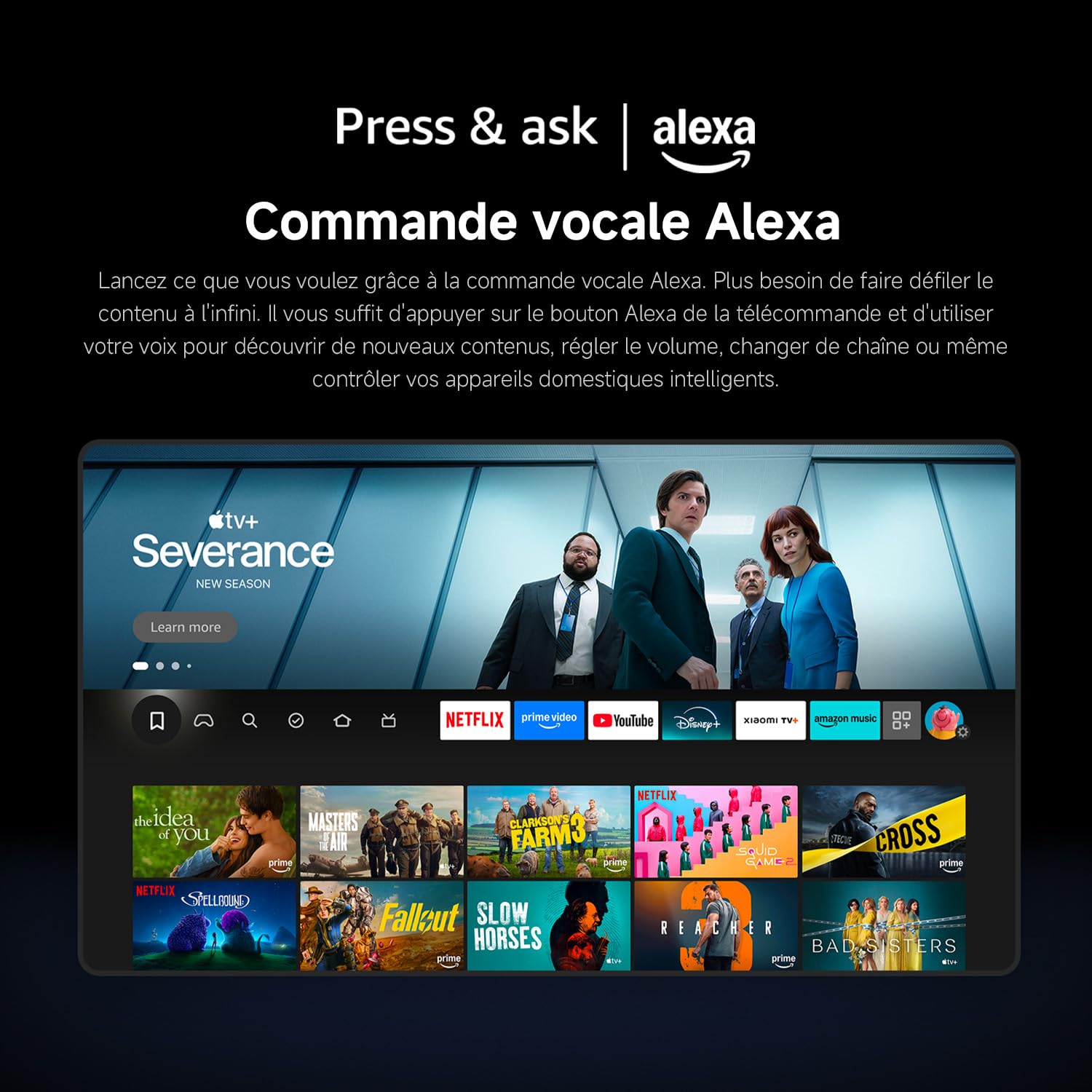 XIAOMI 32 inch F TV, HD, Smart TV, Contrôle Vocal Alexa, Dolby Audio, DTS Virtual:X, DTS-HD, AirPlay Compatible | Dolby Audio, DTS Virtual:X, DTS-HD, commande vocale avec Alexa, compatible avec Apple AirPlay