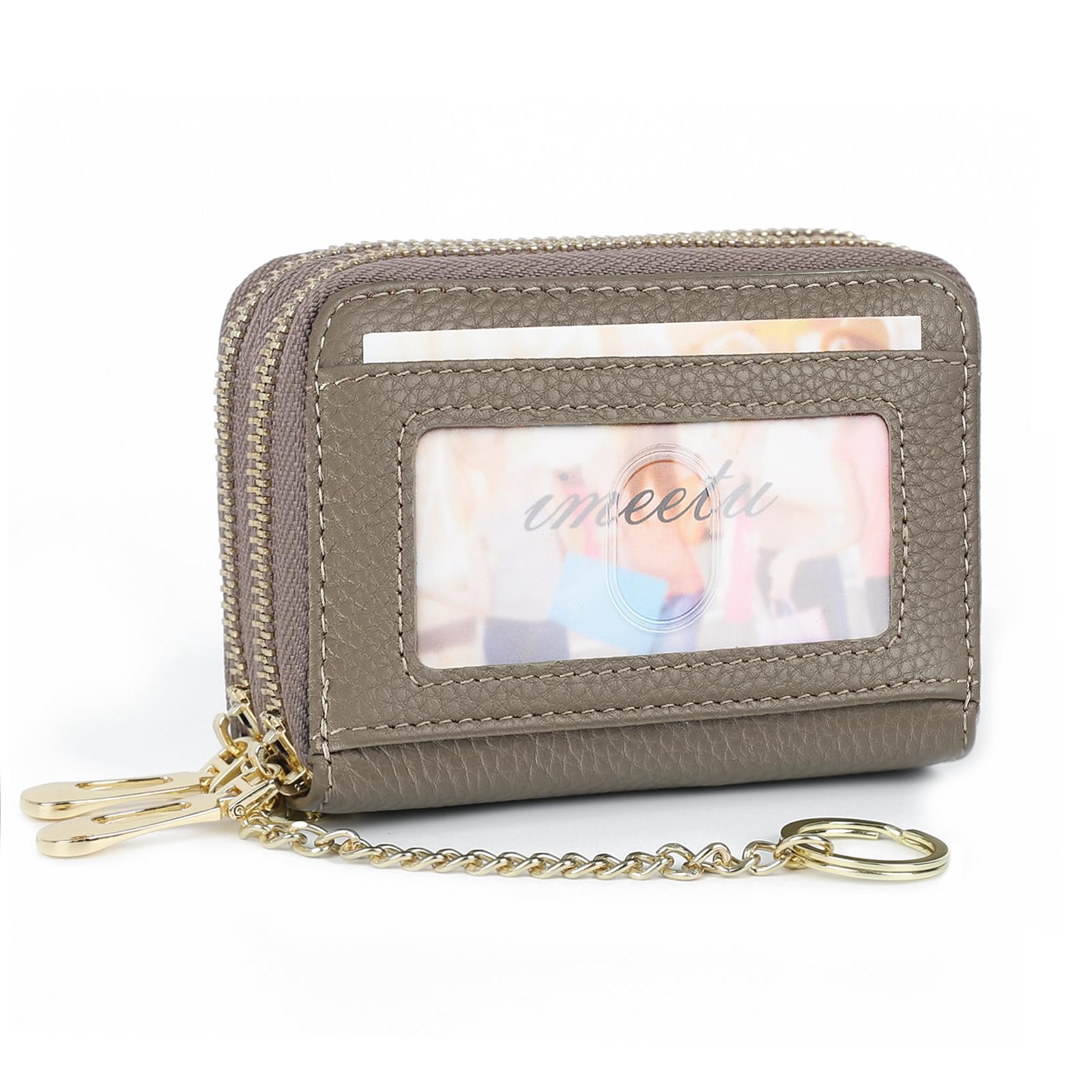 imeetu Rfid Credit Card Holder,Genuine Leather Businese Card Case,Rfid Blocking Wallet for Women & Men