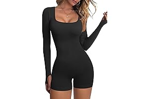 Women Long Sleeve Body Suit with Shorts