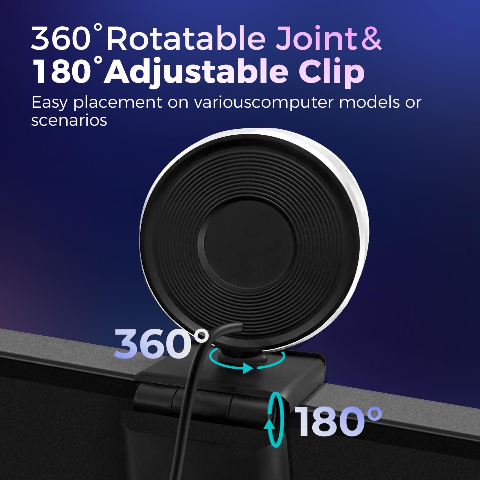 4K Webcam für PC mit Mikrofon & Licht & Privatsphäre Abdeckung, Webkamera für Desktop-Computer/Laptop/Monitor/Mac, 4K UHD Sony Sensor, PDAF Autofokus, Dual AI Noise Cancelling Mikrofone, USB Streaming