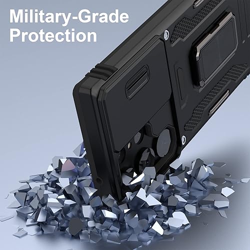 Miniatura 3 de DAKORIE Para Samsung Galaxy S23 Ultra Funda Con Cubierta De Cámara De Diapositivas Funda De Teléfono A Prueba De Golpes De Policarbonato Con Soporte