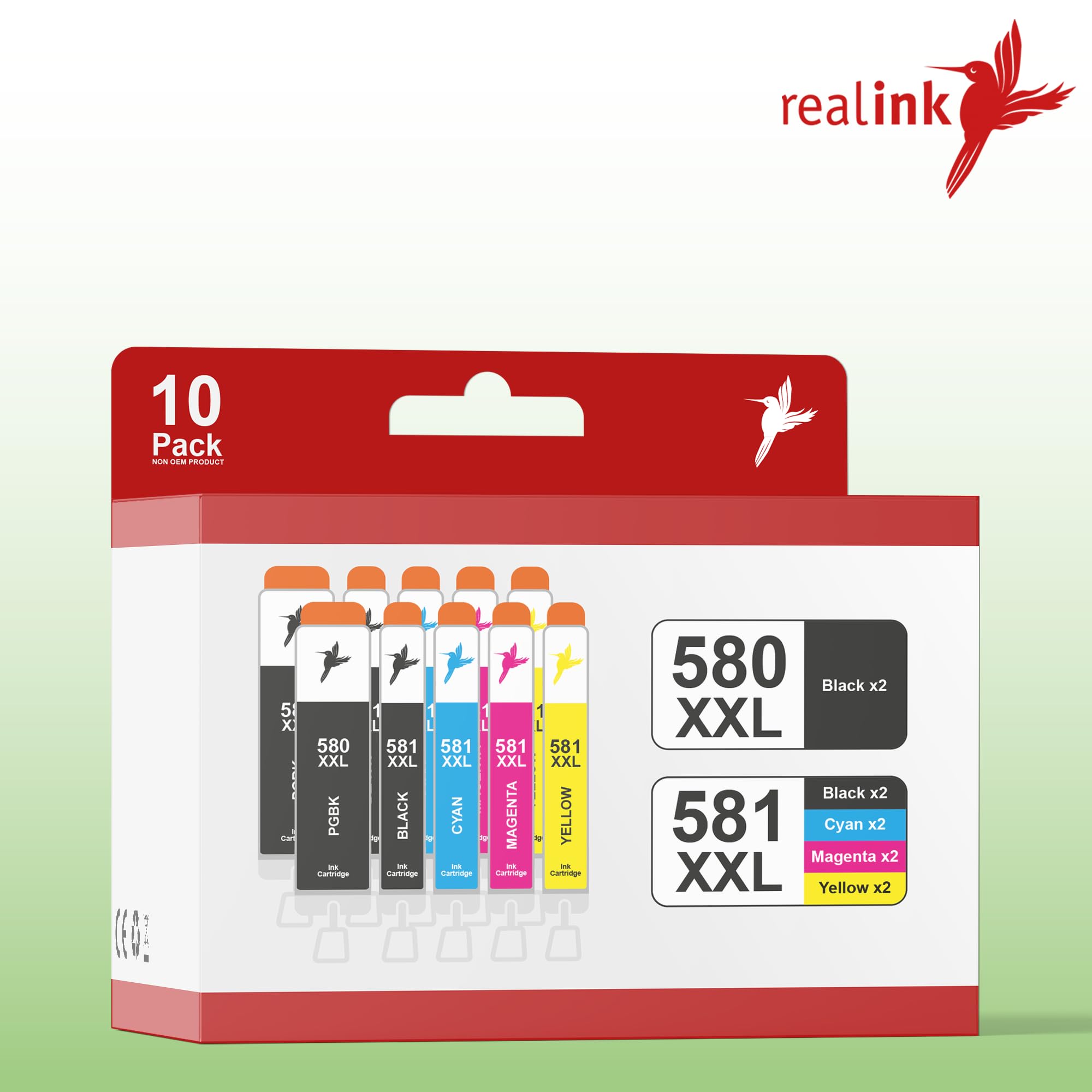 realink Bundle TS705a - Juego de 10 cartuchos de impresora (sin función de copia ni escaneo)