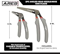 Vista 2 de ARES 51018 - Juego de alicates de punta de aguja kiwi con cabeza angulada de 2 piezas - Alicates de 6 y 8 pulgadas - Mangos de doble inyección