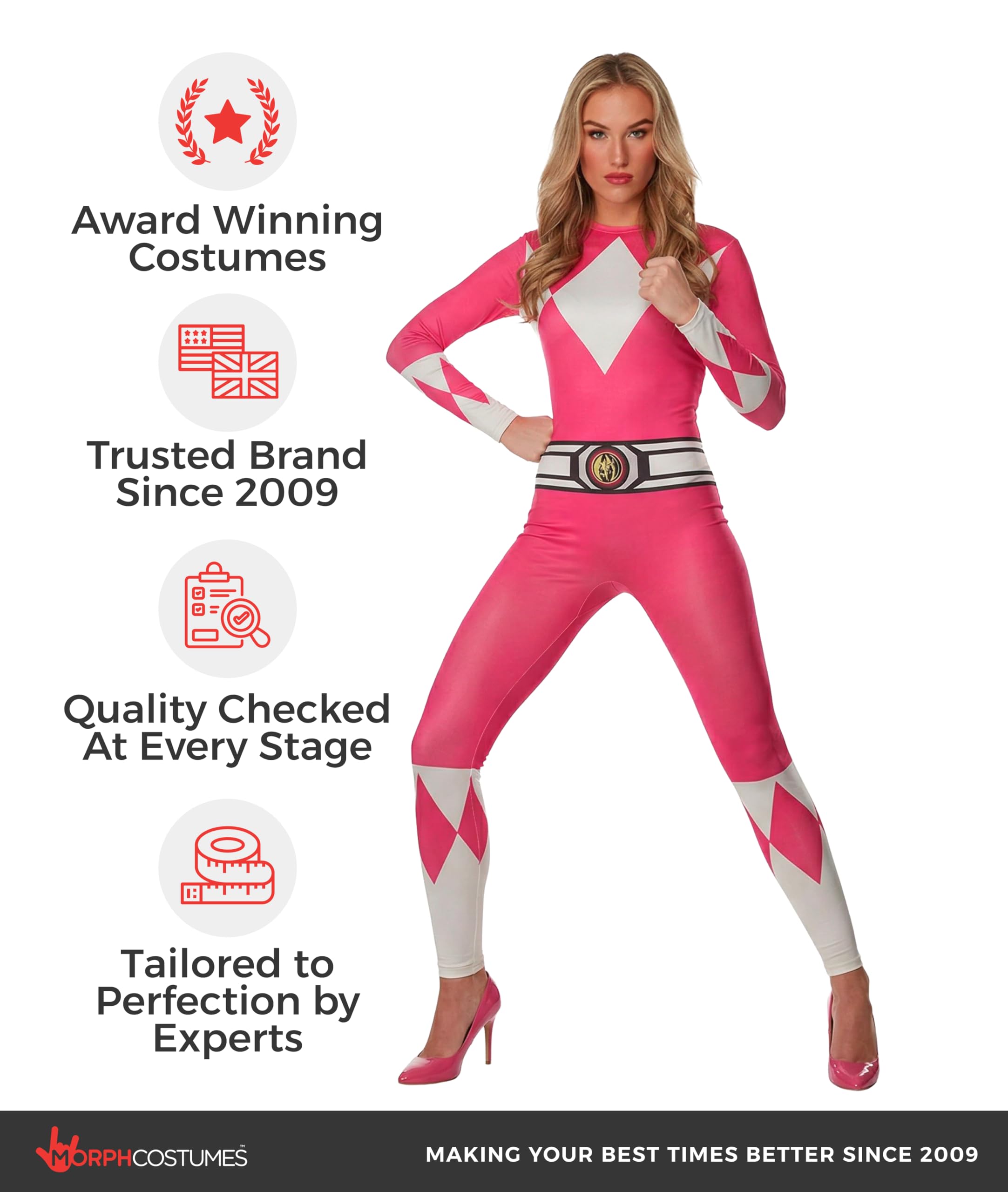 Morphsuits Oficjalny damski kostium Power Rangers na całe ciało