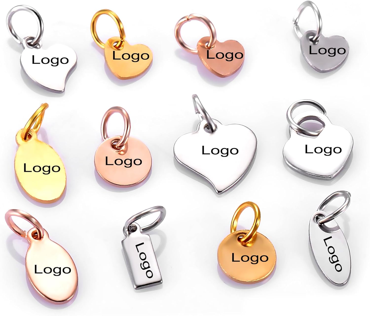 50pcs Custom Logo Laser Engraved Tags, Necklace Personalized...