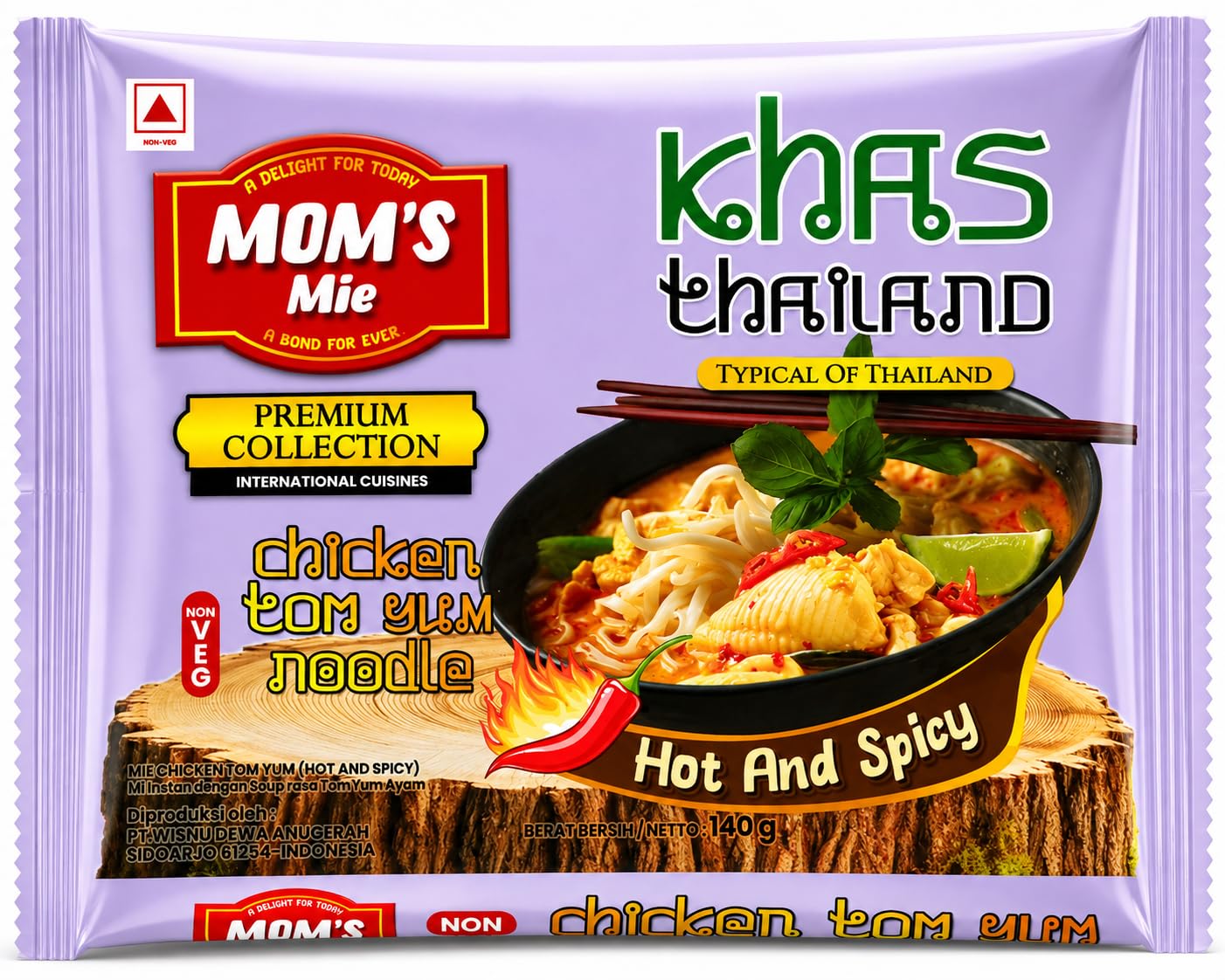 Mom's Mie Khas Thailand Chicken Tom Yum Instant Noodles | Hot