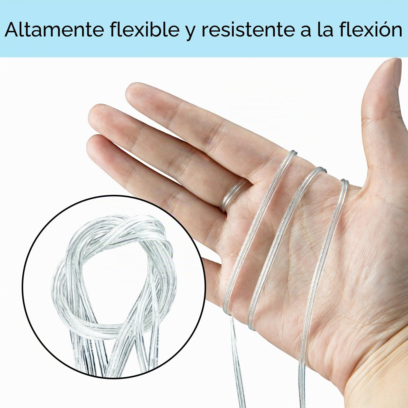 10 M Cable Transparente 2 Hilos Cable Paralelo Transparente de 0,08 mm² PVC 28AWG Flexible Paralelismo para Instalar Electrodomésticos de Baja Potencia