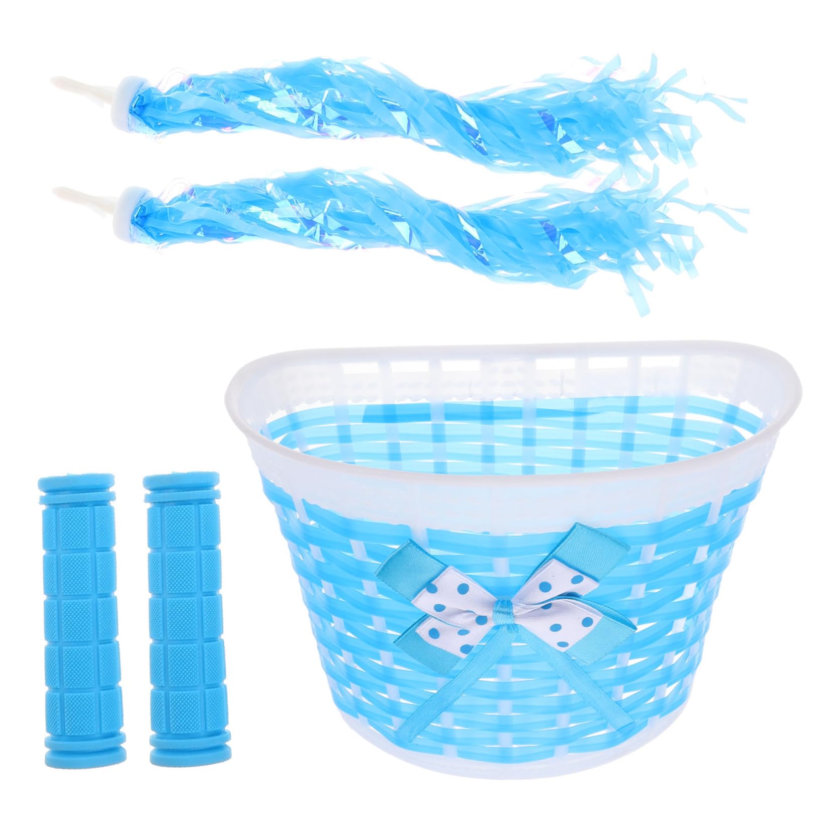VICASKY 1 Set Bike Basket and Streamers Decorative Handlebar Grip Streamers for Boys and Bicycle Basket Accessories for Enhanced Biking Fun and Style