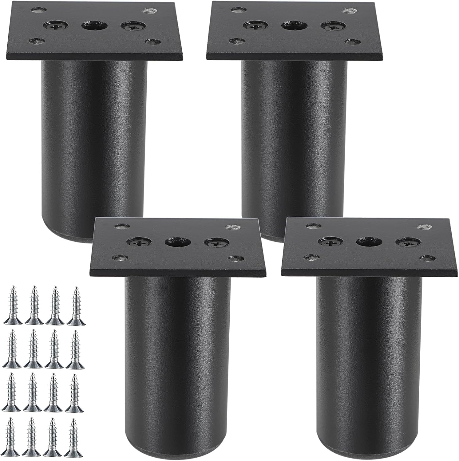 OwnMy 4PCS 3 Inch Black Aluminum Alloy Furniture Legs Feets Metal