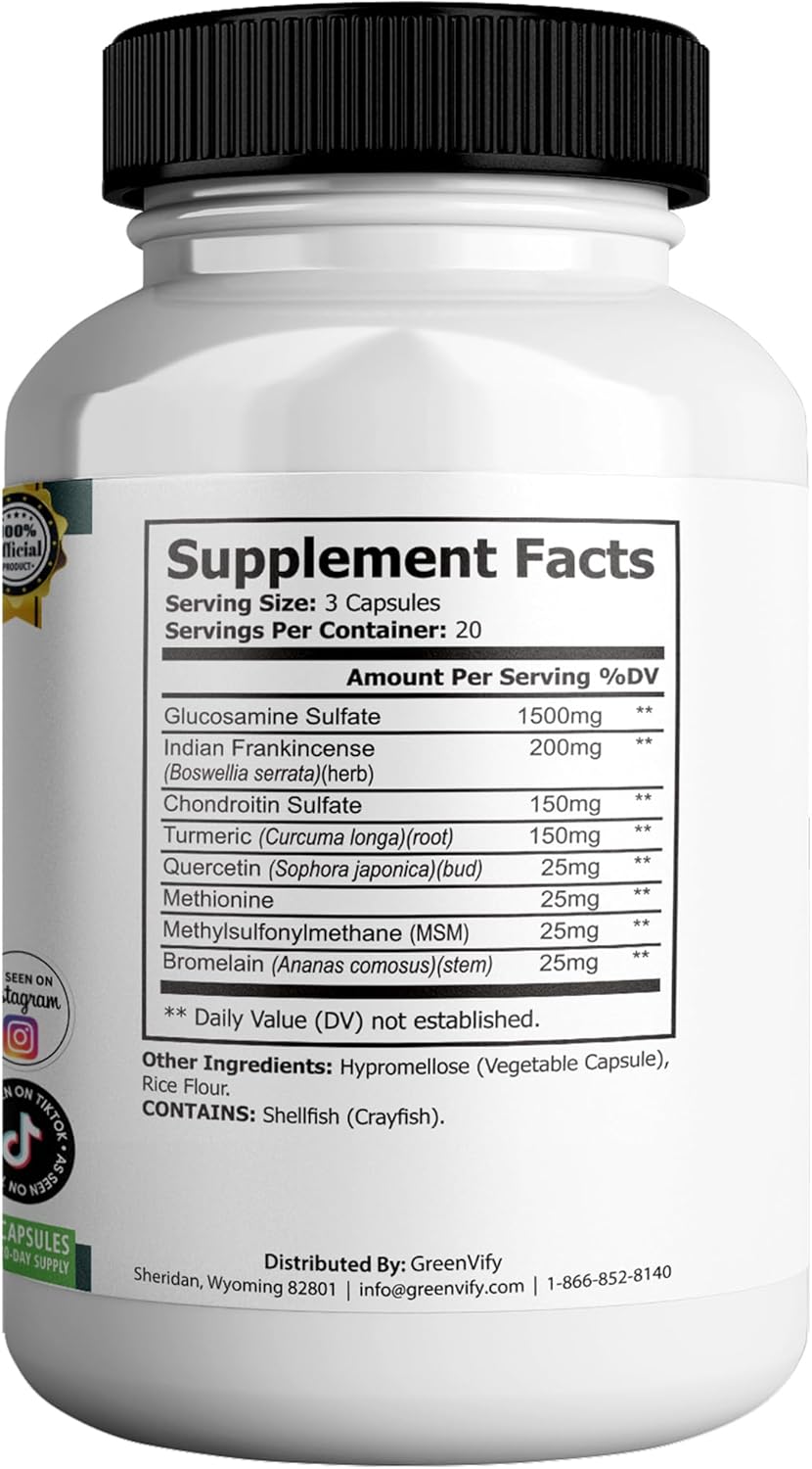 Healthy Flow Joint Support Max, 1500mg Glucosamine, 60 Capsules, Maximum Strength Joint Support Supplement (2)