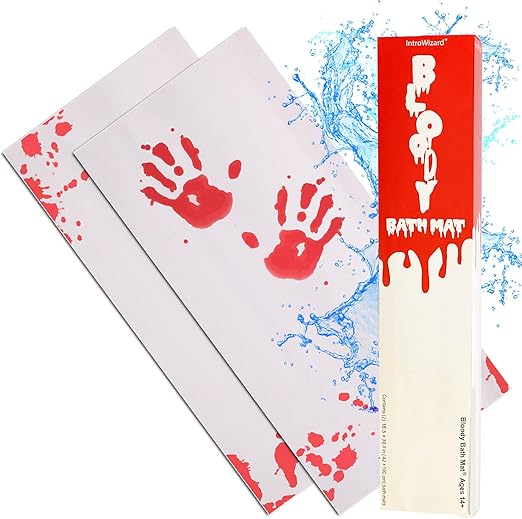 Amazon.com: Bloody Bath Mat - Combo Set of 2 Mats That Turn Red When ...