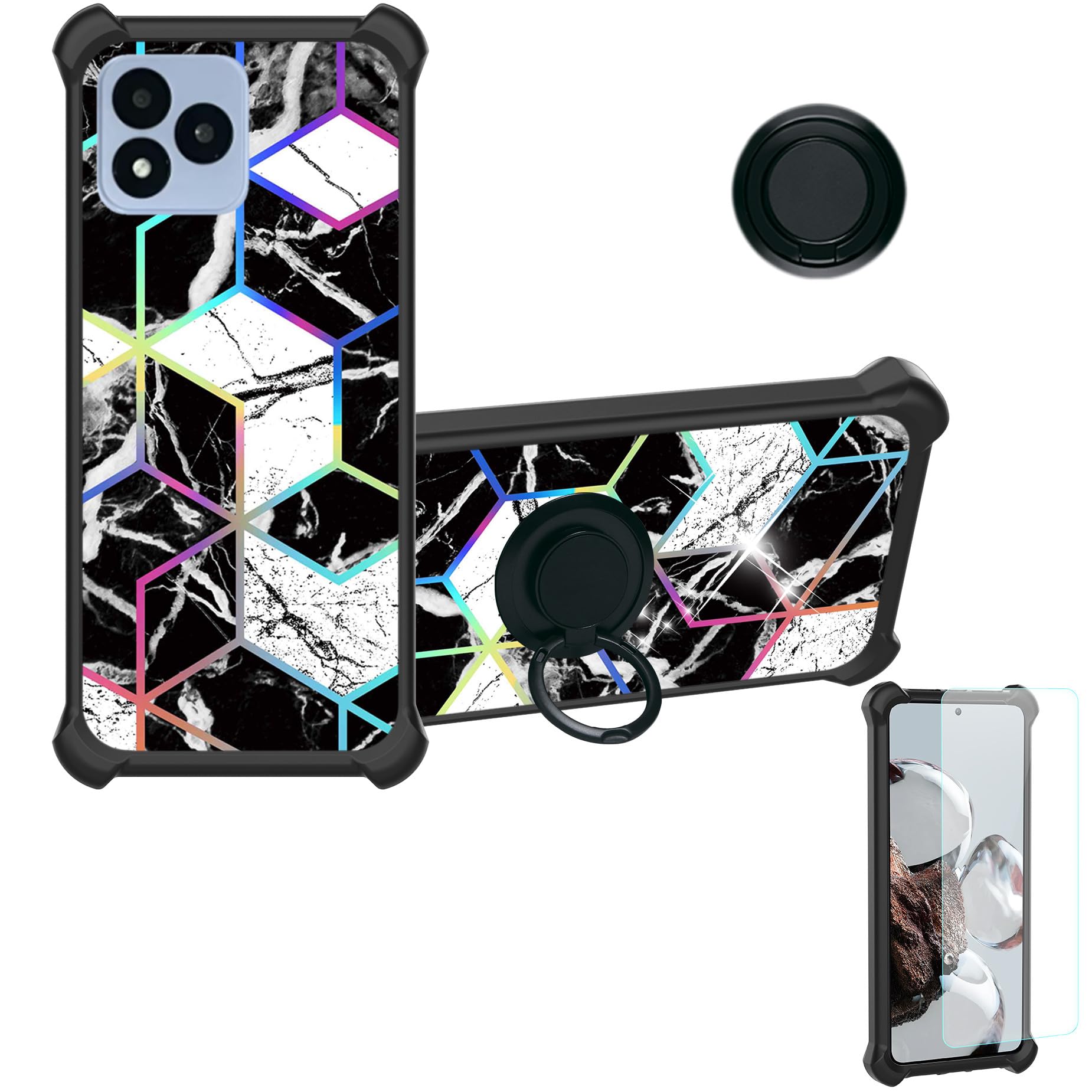 Amazon.com: bojioderf Case Compatible for Vortex J24 Phone Case Cover [with  Tempered Glass Screen Protector][Hard PC + Soft Silicone][Ring Support]  [Colorful Reflect Light] IMDH-HS : Cell Phones & Accessories