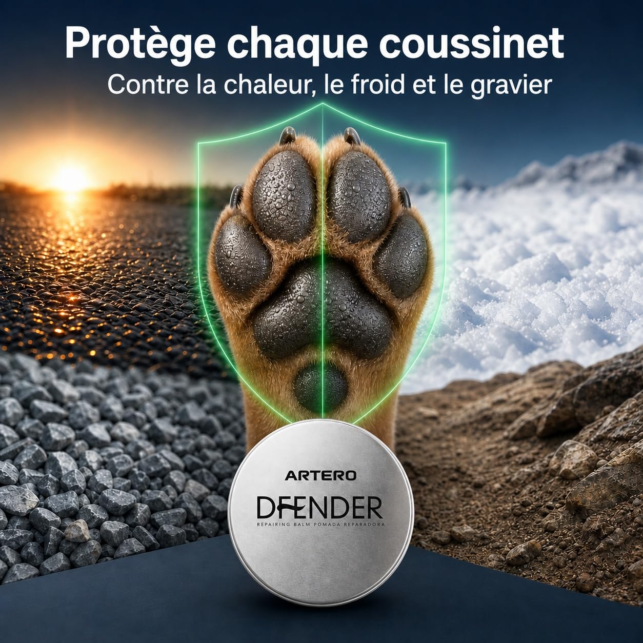 Artero Défendre la solution aux plantaires endommagés et aux nez fissurés chez les chiens