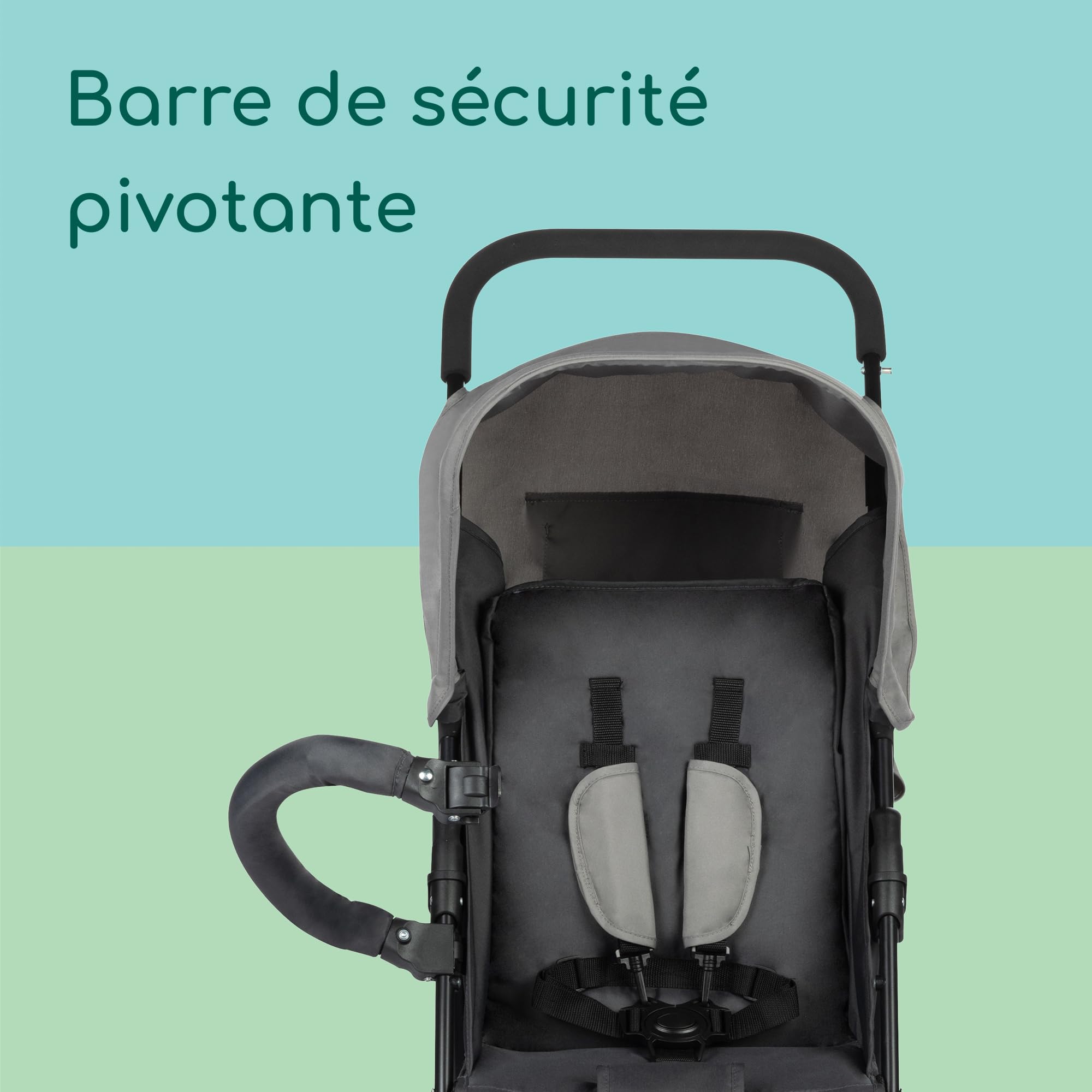 Bebeconfort Foggy, poussette de 0 à 3 ans et demi, jusqu'à 15 kg, poussette de voyage portable et légère, position allongée pour nouveau-nés, pliage compact, barre de sécurité pivotante, Tinted Stone