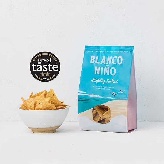 Blanco Niño | Chilli & Lime, Jalapeno & Salted Chips | 3 x 170g | Includes Chilli & Lime, Creamy Jalapeno and Lightly Salted chips; gluten free, vegan and non GMO.