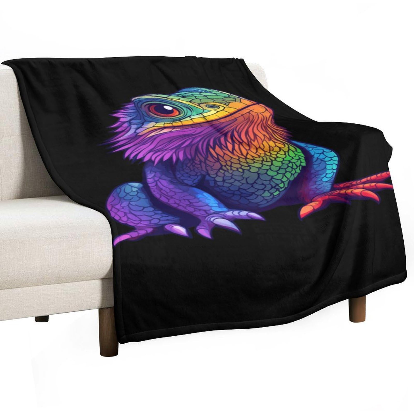 Cgsbngha Style Bearded Dragon Colorful Flannel Fleece Blanket Lightweight Soft Throw Blankets For Sofa Couch Bed Chair