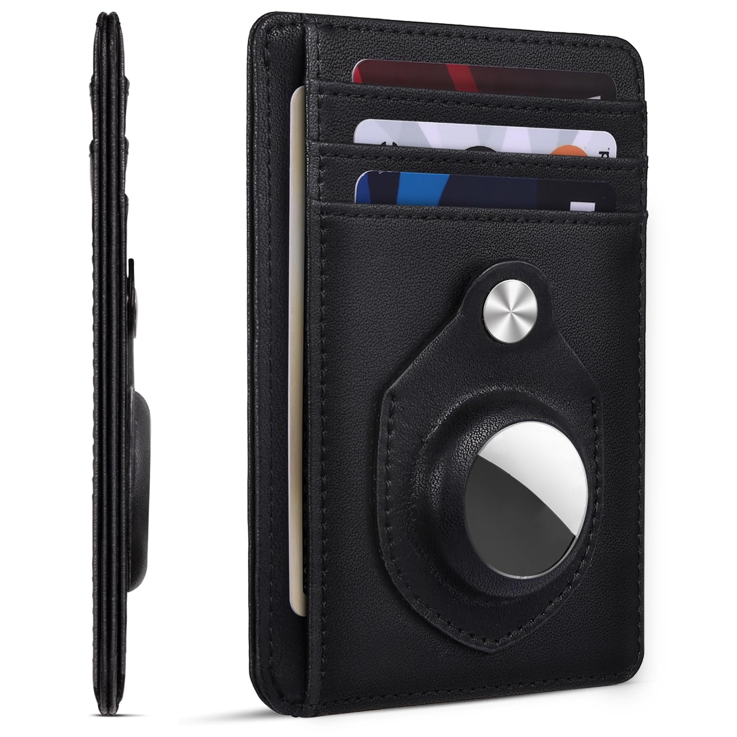 RUNBOX Slim Minimalist Front Pocket Air Tag Holder Wallet for Men, RFID Blocking Card Holder Mens Wallet Gifts for Men Dad