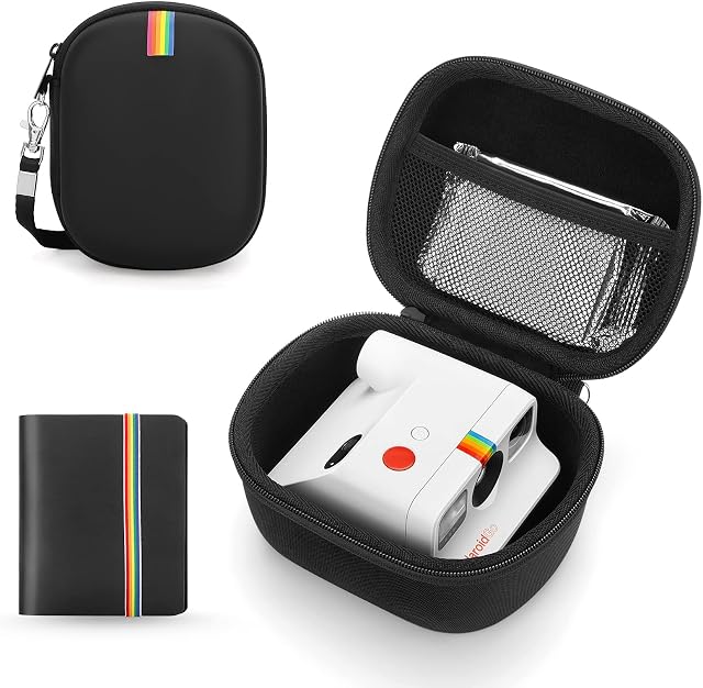 Yinke Polaroid Go Instant Camera Case with Photo Album, Hard Protective Case Children's Camera Travel Bag Cover -Gift for Christmas ,Birthday Party(Black Colour Combination)