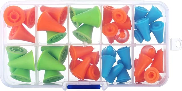 Jcevium 40 Pieces Multi-Colored Needle Stoppers Needle Protectors Needles Knitting Accessories with Plastic Box, 2 Sizes