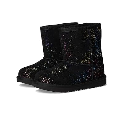 UGG Kids Classic II Shimmer Sky (Toddler/Little Kid) Girls Shoes Black/Rainbow Metallic