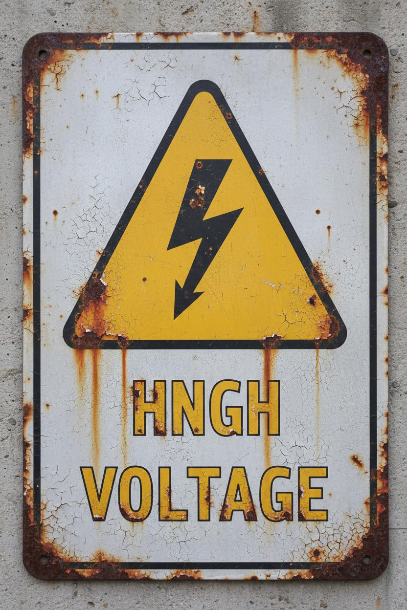Wall Decor Danger High Voltage Warning Sign Metal Sign 8x12Inch Clear Signage For S, Fences Vintage Signs Aluminum Plates Printed